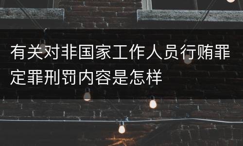 有关对非国家工作人员行贿罪定罪刑罚内容是怎样