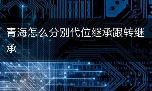 青海怎么分别代位继承跟转继承