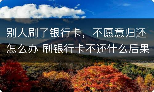 别人刷了银行卡，不愿意归还怎么办 刷银行卡不还什么后果