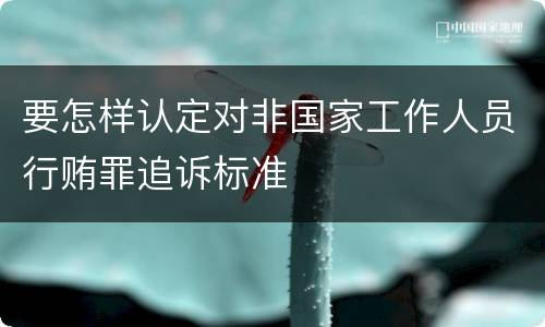 要怎样认定对非国家工作人员行贿罪追诉标准