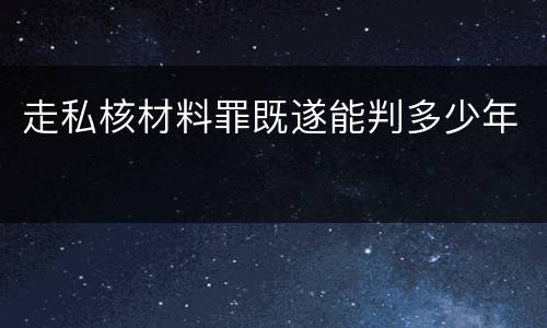 走私核材料罪既遂能判多少年