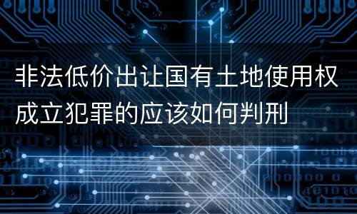 非法低价出让国有土地使用权成立犯罪的应该如何判刑