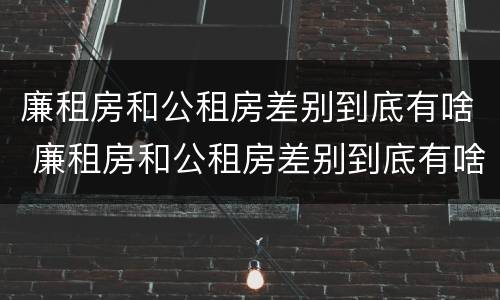 廉租房和公租房差别到底有啥 廉租房和公租房差别到底有啥不一样