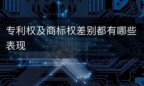 专利权及商标权差别都有哪些表现