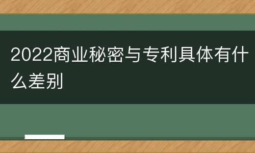 2022商业秘密与专利具体有什么差别