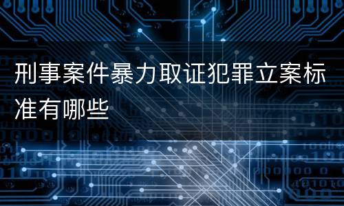 刑事案件暴力取证犯罪立案标准有哪些