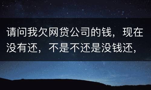请问我欠网贷公司的钱，现在没有还，不是不还是没钱还，