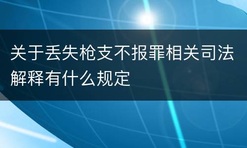 关于丢失枪支不报罪相关司法解释有什么规定