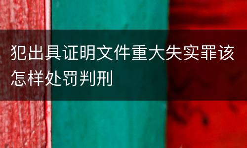犯出具证明文件重大失实罪该怎样处罚判刑