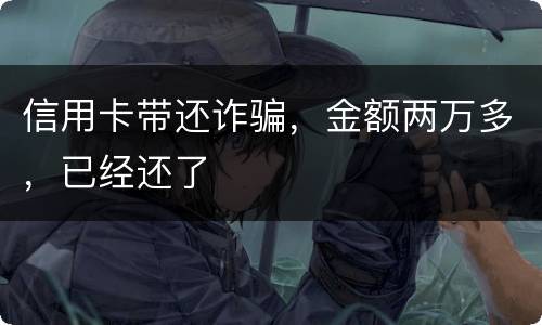 信用卡带还诈骗，金额两万多，已经还了