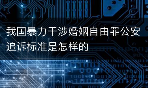 我国暴力干涉婚姻自由罪公安追诉标准是怎样的