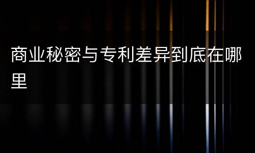 商业秘密与专利差异到底在哪里