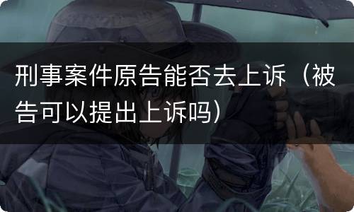 刑事案件原告能否去上诉（被告可以提出上诉吗）