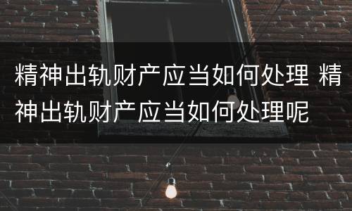 精神出轨财产应当如何处理 精神出轨财产应当如何处理呢