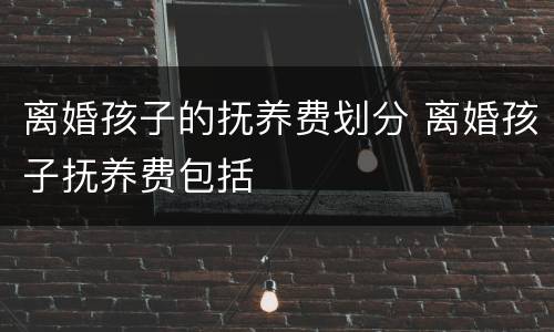 离婚孩子的抚养费划分 离婚孩子抚养费包括
