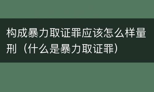 构成暴力取证罪应该怎么样量刑（什么是暴力取证罪）