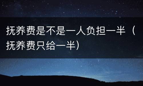 抚养费是不是一人负担一半（抚养费只给一半）