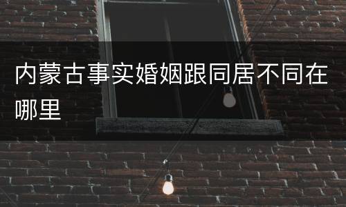 内蒙古事实婚姻跟同居不同在哪里