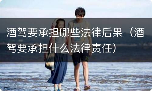 酒驾要承担哪些法律后果（酒驾要承担什么法律责任）