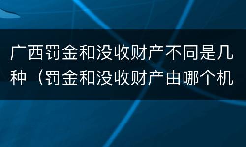 广西罚金和没收财产不同是几种（罚金和没收财产由哪个机关执行）