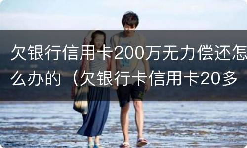 欠银行信用卡200万无力偿还怎么办的（欠银行卡信用卡20多万无力偿还）