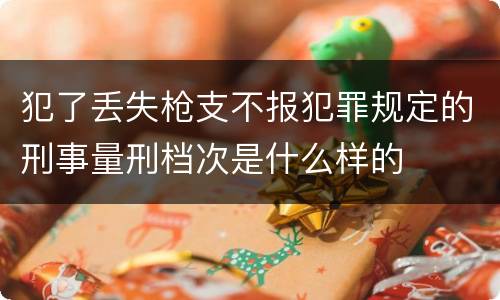 犯了丢失枪支不报犯罪规定的刑事量刑档次是什么样的