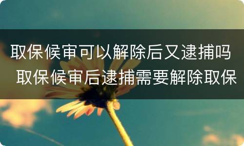 取保候审可以解除后又逮捕吗 取保候审后逮捕需要解除取保候审吗