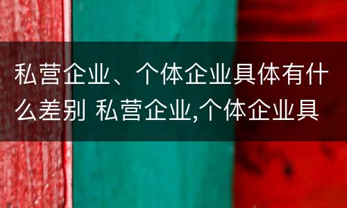 私营企业、个体企业具体有什么差别 私营企业,个体企业具体有什么差别呢
