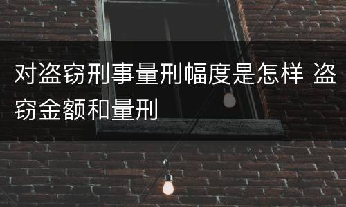 对盗窃刑事量刑幅度是怎样 盗窃金额和量刑