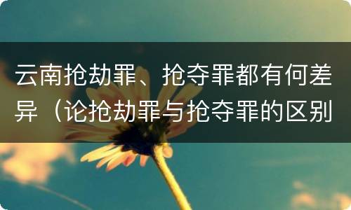云南抢劫罪、抢夺罪都有何差异（论抢劫罪与抢夺罪的区别）