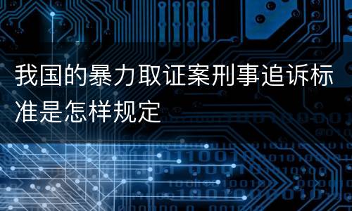 我国的暴力取证案刑事追诉标准是怎样规定