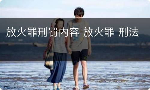 放火罪刑罚内容 放火罪 刑法
