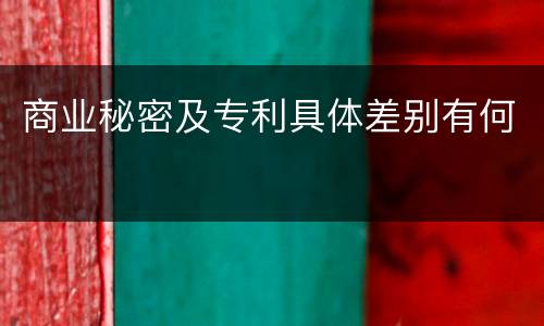 商业秘密及专利具体差别有何