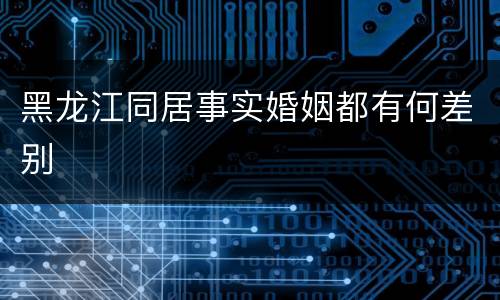 黑龙江同居事实婚姻都有何差别