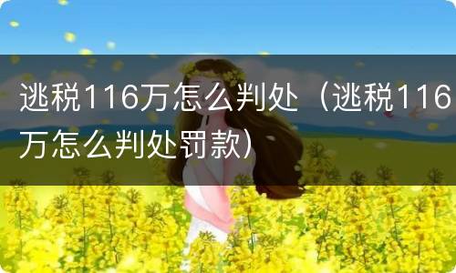 逃税116万怎么判处（逃税116万怎么判处罚款）