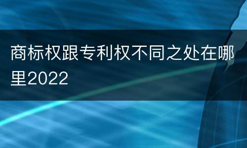 商标权跟专利权不同之处在哪里2022
