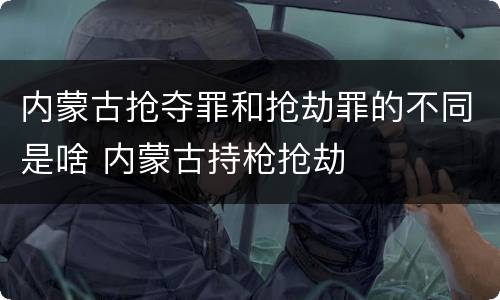 内蒙古抢夺罪和抢劫罪的不同是啥 内蒙古持枪抢劫