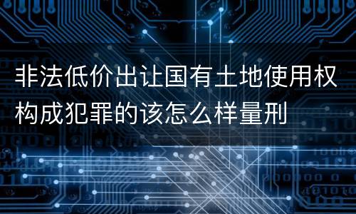 非法低价出让国有土地使用权构成犯罪的该怎么样量刑
