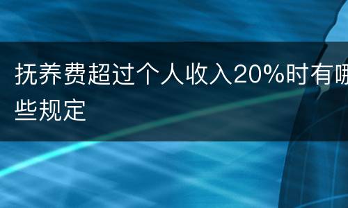抚养费超过个人收入20%时有哪些规定