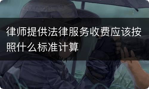 律师提供法律服务收费应该按照什么标准计算
