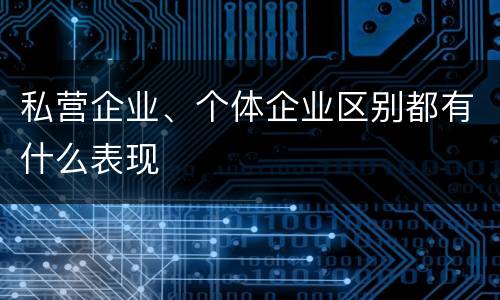 私营企业、个体企业区别都有什么表现