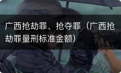 广西抢劫罪、抢夺罪（广西抢劫罪量刑标准金额）