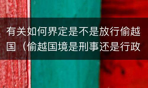 有关如何界定是不是放行偷越国（偷越国境是刑事还是行政）
