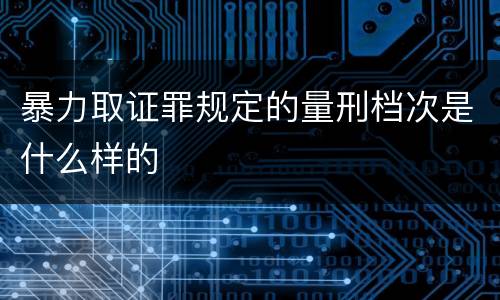 暴力取证罪规定的量刑档次是什么样的