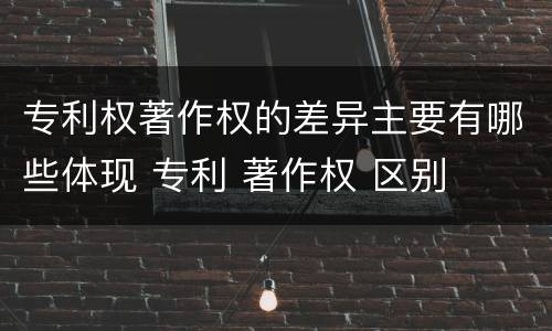 专利权著作权的差异主要有哪些体现 专利 著作权 区别