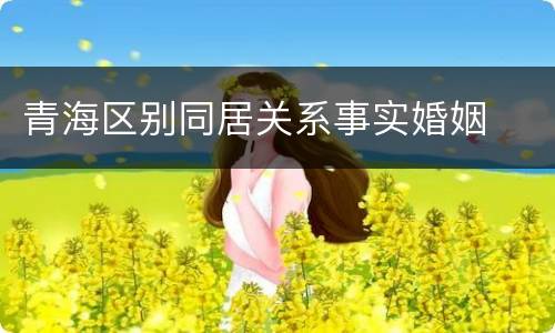 青海区别同居关系事实婚姻
