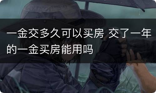 一金交多久可以买房 交了一年的一金买房能用吗