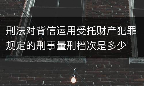 刑法对背信运用受托财产犯罪规定的刑事量刑档次是多少