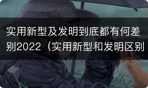 实用新型及发明到底都有何差别2022（实用新型和发明区别）