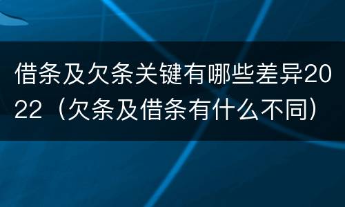 借条及欠条关键有哪些差异2022（欠条及借条有什么不同）